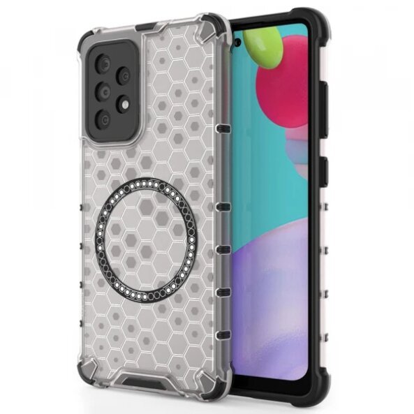 Husa MagSafe pentru Samsung Galaxy A52s 5G A528 / A52 5G A526 / A52 A525, Techsuit, HoneyComb Shield, Alba