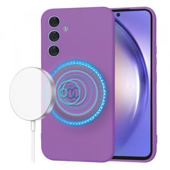 Husa MagSafe pentru Samsung Galaxy A54 A546, Techsuit, SoftFlex, Mov