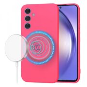 Husa MagSafe pentru Samsung Galaxy A54 A546, Techsuit, SoftFlex, Roz Inchis