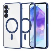 Husa MagSafe pentru Samsung Galaxy A55 5G A556, Techsuit, Luxury Crystal, Albastra