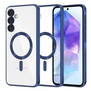 Husa MagSafe pentru Samsung Galaxy A55 5G A556, Techsuit, Luxury Crystal, Albastra