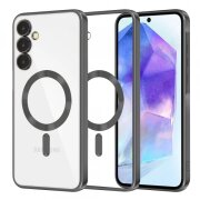 Husa MagSafe pentru Samsung Galaxy A55 5G A556, Techsuit, Luxury Crystal, Neagra