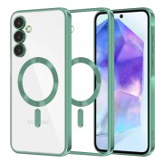 Husa MagSafe pentru Samsung Galaxy A55 5G A556, Techsuit, Luxury Crystal, Verde Deschis