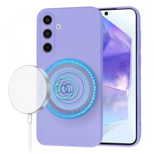 Husa MagSafe pentru Samsung Galaxy A55 5G A556, Techsuit, SoftFlex, Mov Deschis