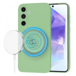 Husa MagSafe pentru Samsung Galaxy A55 5G A556, Techsuit, SoftFlex, Verde