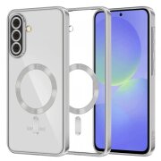 Husa MagSafe pentru Samsung Galaxy A56 A566 / A36 A366, Techsuit, Luxury Crystal, Argintie