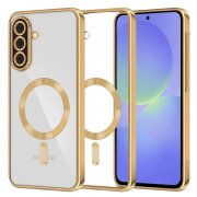 Husa MagSafe pentru Samsung Galaxy A56 A566 / A36 A366, Techsuit, Luxury Crystal, Aurie