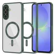 Husa MagSafe pentru Samsung Galaxy A56 A566 / A36 A366, Techsuit, Luxury Crystal, Verde Inchis