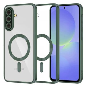 Husa MagSafe pentru Samsung Galaxy A56 A566 / A36 A366, Techsuit, Luxury Crystal, Verde Inchis