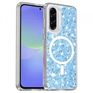 Husa MagSafe pentru Samsung Galaxy A56 A566 / A36 A366, Techsuit, Sparkly Glitter, Bleu