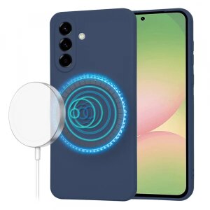 Husa MagSafe pentru Samsung Galaxy A56 A566, Techsuit, SoftFlex, Bleumarin