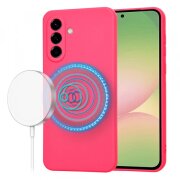 Husa MagSafe pentru Samsung Galaxy A56 A566, Techsuit, SoftFlex, Roz Inchis
