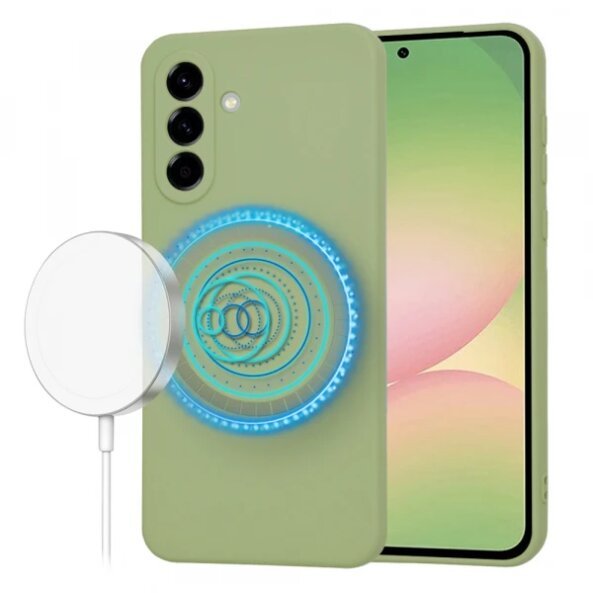 Husa MagSafe pentru Samsung Galaxy A56 A566, Techsuit, SoftFlex, Verde Deschis