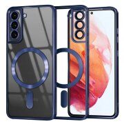 Husa MagSafe pentru Samsung Galaxy S21 5G G991, Techsuit, Luxury Crystal, Albastra