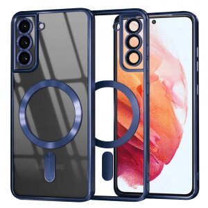 Husa MagSafe pentru Samsung Galaxy S21 5G G991, Techsuit, Luxury Crystal, Albastra