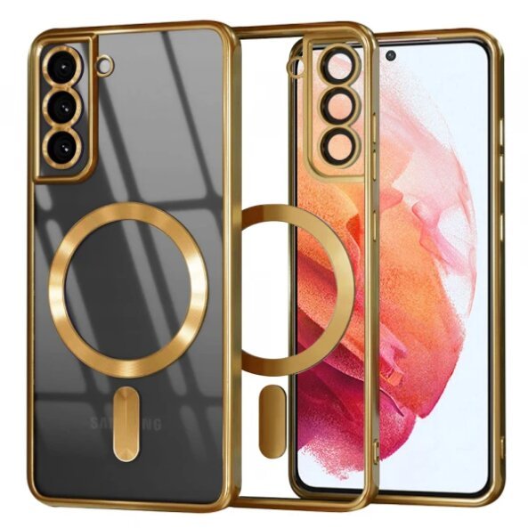 Husa MagSafe pentru Samsung Galaxy S21 5G G991, Techsuit, Luxury Crystal, Aurie