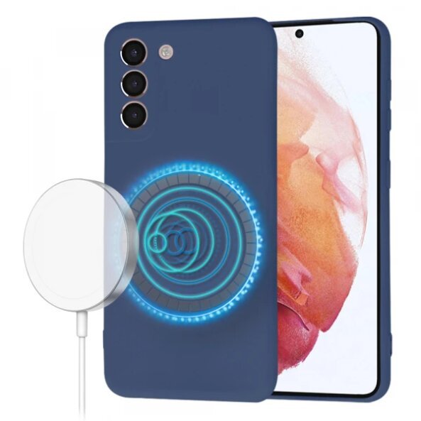 Husa MagSafe pentru Samsung Galaxy S21 5G G991, Techsuit, SoftFlex, Bleumarin