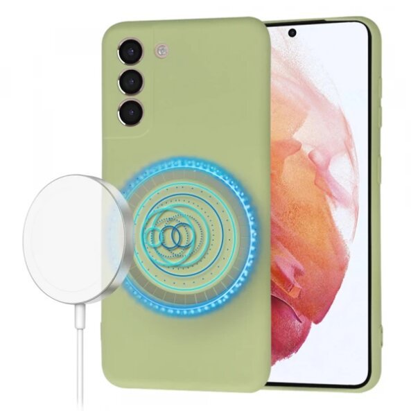 Husa MagSafe pentru Samsung Galaxy S21 5G G991, Techsuit, SoftFlex, Verde Deschis