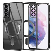 Husa MagSafe pentru Samsung Galaxy S21+ 5G G996, Techsuit, Luxury Crystal, Neagra
