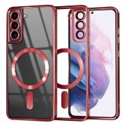 Husa MagSafe pentru Samsung Galaxy S21+ 5G G996, Techsuit, Luxury Crystal, Rosie