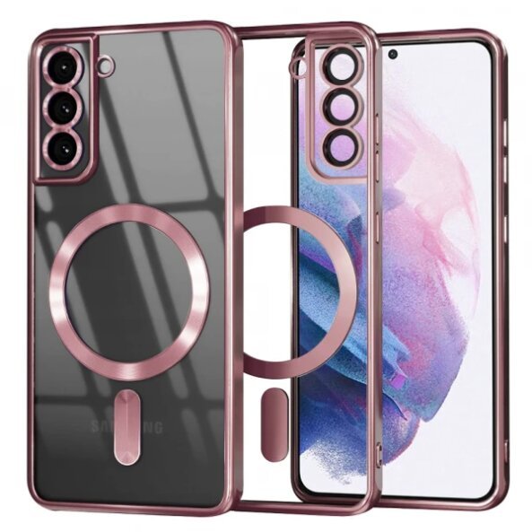 Husa MagSafe pentru Samsung Galaxy S21+ 5G G996, Techsuit, Luxury Crystal, Roz