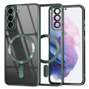 Husa MagSafe pentru Samsung Galaxy S21+ 5G G996, Techsuit, Luxury Crystal, Verde Inchis