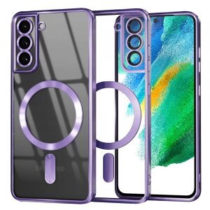 Husa MagSafe pentru Samsung Galaxy S21 FE 5G G990, Techsuit, Luxury Crystal, Mov Deschis