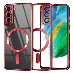 Husa MagSafe pentru Samsung Galaxy S21 FE 5G G990, Techsuit, Luxury Crystal, Rosie