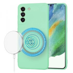 Husa MagSafe pentru Samsung Galaxy S21 FE 5G G990, Techsuit, SoftFlex, Verde