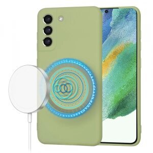 Husa MagSafe pentru Samsung Galaxy S21 FE 5G G990, Techsuit, SoftFlex, Verde Deschis