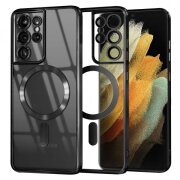 Husa MagSafe pentru Samsung Galaxy S21 Ultra 5G G998, Techsuit, Luxury Crystal, Neagra