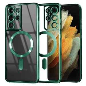 Husa MagSafe pentru Samsung Galaxy S21 Ultra 5G G998, Techsuit, Luxury Crystal, Verde Deschis
