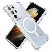 Husa MagSafe pentru Samsung Galaxy S21 Ultra 5G G998, Techsuit, Shockproof, Transparenta