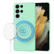 Husa MagSafe pentru Samsung Galaxy S21 Ultra 5G G998, Techsuit, SoftFlex, Verde