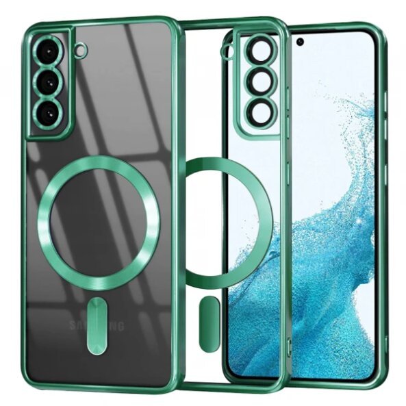 Husa MagSafe pentru Samsung Galaxy S22 5G S901, Techsuit, Luxury Crystal, Verde Deschis