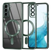 Husa MagSafe pentru Samsung Galaxy S22 5G S901, Techsuit, Luxury Crystal, Verde Inchis