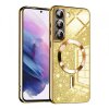 Husa MagSafe pentru Samsung Galaxy S22 5G S901, Techsuit, Luxury Glitter, Aurie