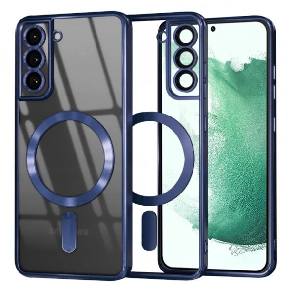 Husa MagSafe pentru Samsung Galaxy S22+ 5G S906, Techsuit, Luxury Crystal, Albastra