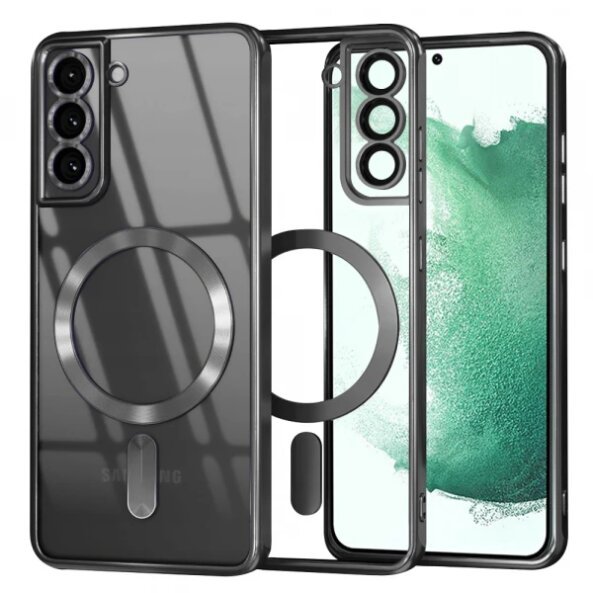 Husa MagSafe pentru Samsung Galaxy S22+ 5G S906, Techsuit, Luxury Crystal, Neagra