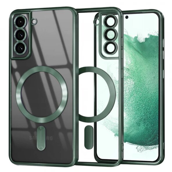 Husa MagSafe pentru Samsung Galaxy S22+ 5G S906, Techsuit, Luxury Crystal, Verde Inchis