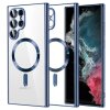 Husa MagSafe pentru Samsung Galaxy S22 Ultra 5G S908, Techsuit, Luxury Crystal, Albastra
