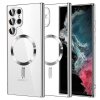 Husa MagSafe pentru Samsung Galaxy S22 Ultra 5G S908, Techsuit, Luxury Crystal, Argintie