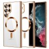 Husa MagSafe pentru Samsung Galaxy S22 Ultra 5G S908, Techsuit, Luxury Crystal, Aurie