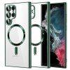 Husa MagSafe pentru Samsung Galaxy S22 Ultra 5G S908, Techsuit, Luxury Crystal, Verde Inchis