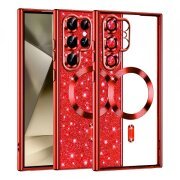 Husa MagSafe pentru Samsung Galaxy S22 Ultra 5G S908, Techsuit, Luxury Glitter, Rosie