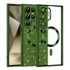 Husa MagSafe pentru Samsung Galaxy S22 Ultra 5G S908, Techsuit, Luxury Glitter, Verde Inchis
