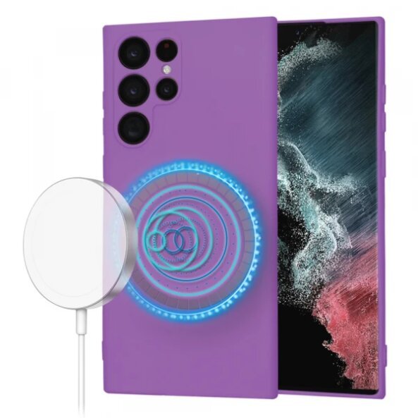 Husa MagSafe pentru Samsung Galaxy S22 Ultra 5G S908, Techsuit, SoftFlex, Mov