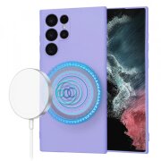 Husa MagSafe pentru Samsung Galaxy S22 Ultra 5G S908, Techsuit, SoftFlex, Mov Deschis