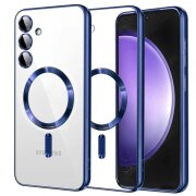 Husa MagSafe pentru Samsung Galaxy S23 FE S711, Techsuit, Luxury Crystal, Albastra