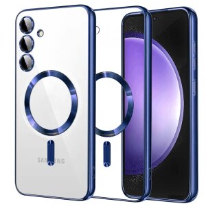 Husa MagSafe pentru Samsung Galaxy S23 FE S711, Techsuit, Luxury Crystal, Albastra